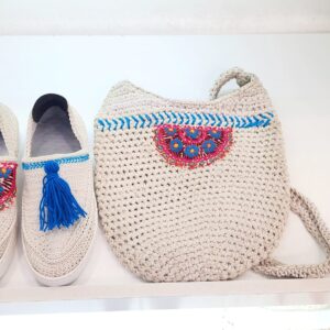 ست کیف و گیوه کد 01 - طرح پونه